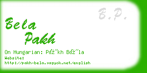 bela pakh business card